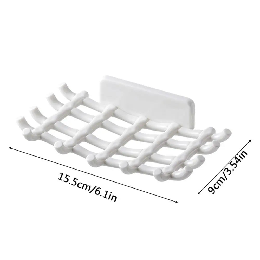 porte savon plastique blanc noir grille moderne adhésif salle bain accessoire maison