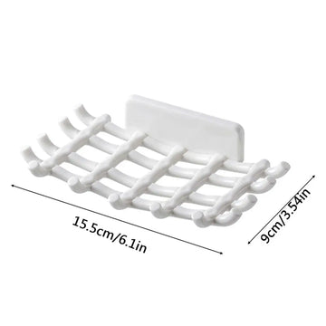 porte savon plastique blanc noir grille moderne adhésif salle bain accessoire maison