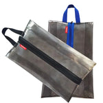 sac rangement chaussures gris transparent zip utilitaire réutilisable texture grillagée multifonctionnel antihumidité