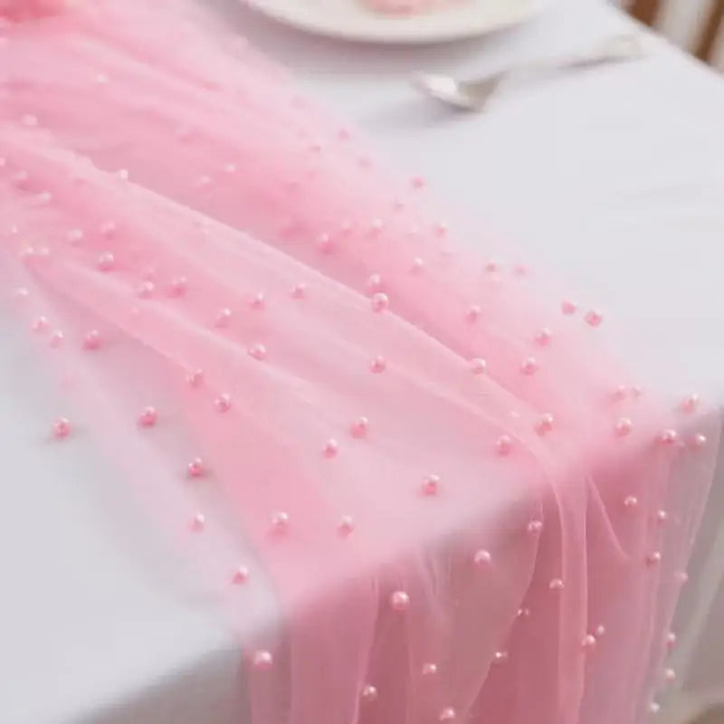 serviette table rose clair blanc jaune blanches translucide élégante réutilisable mariage fête hôtelextérieur