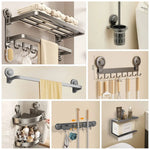 porte serviettes argentés moderne porte savon porte couverts rangement toilette étagères clips adhésifs fonctionnel