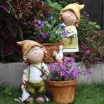 pots fleurs résine rustique panier tressé pots balcon plantes succulentes décoration jardin fleuri figurines