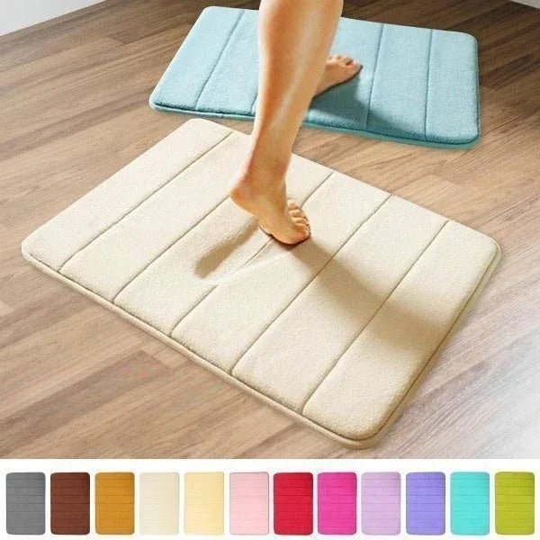 tapis bain polyester rayures horizontales moderne beige gris violet marron absorption d'eau 40x60cmintérieur