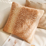 coussins patchwork marron beige motifs géométriques imprimé léopard contemporain polyester coton respectueux environnement non