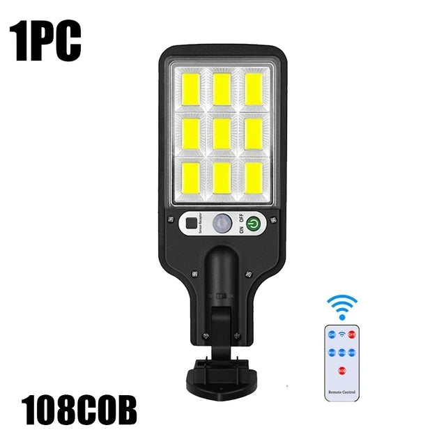 lampe rue solaire moderne noire led ip65 extérieure capteur mouvement fixée vis