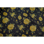 tissu brocart floral texturé noir jaune vert résistant bricolage decoratif 145cm