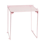 table pliable maille métallique noir blanc rose moderne sous verre organisation cuisine