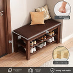 tabouret rangement chaussures bois naturel moderne minimaliste coussin rembourré étagère entrée multifonction adultes seniors