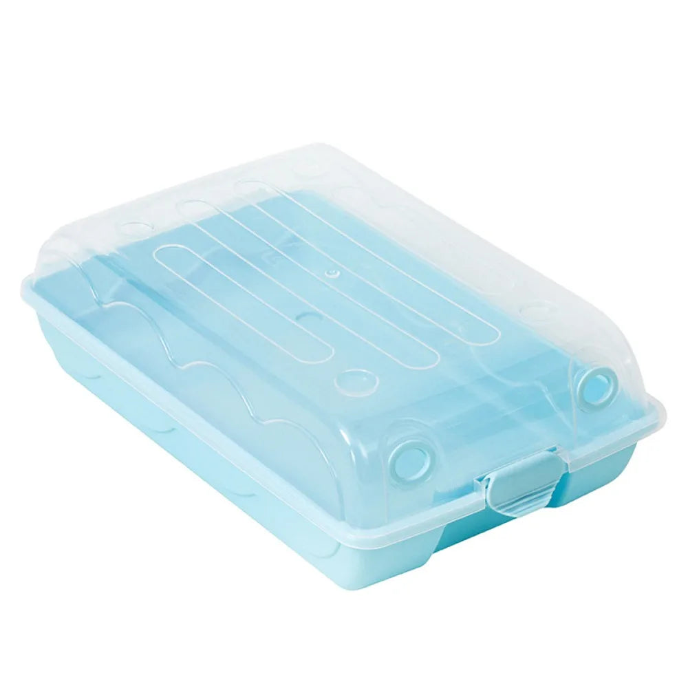 boîtes rangement transparentes modernes empilables anti poussière orange bleu clair vert pastel
