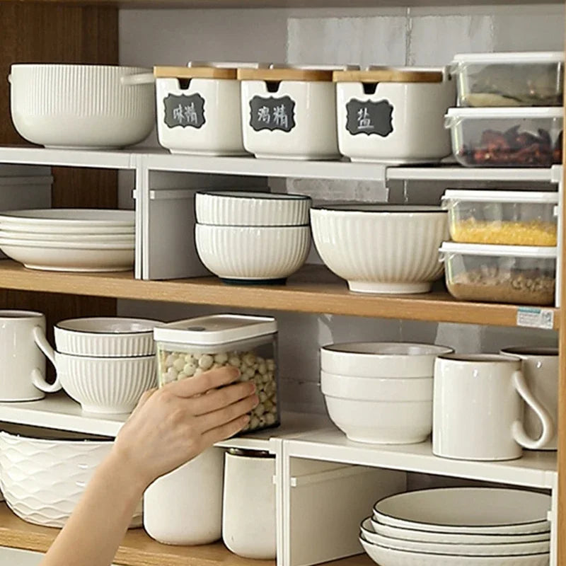 étagères modulaires blancs clips multifonctionnelles rangement cuisine vaisselle épices minimalistes