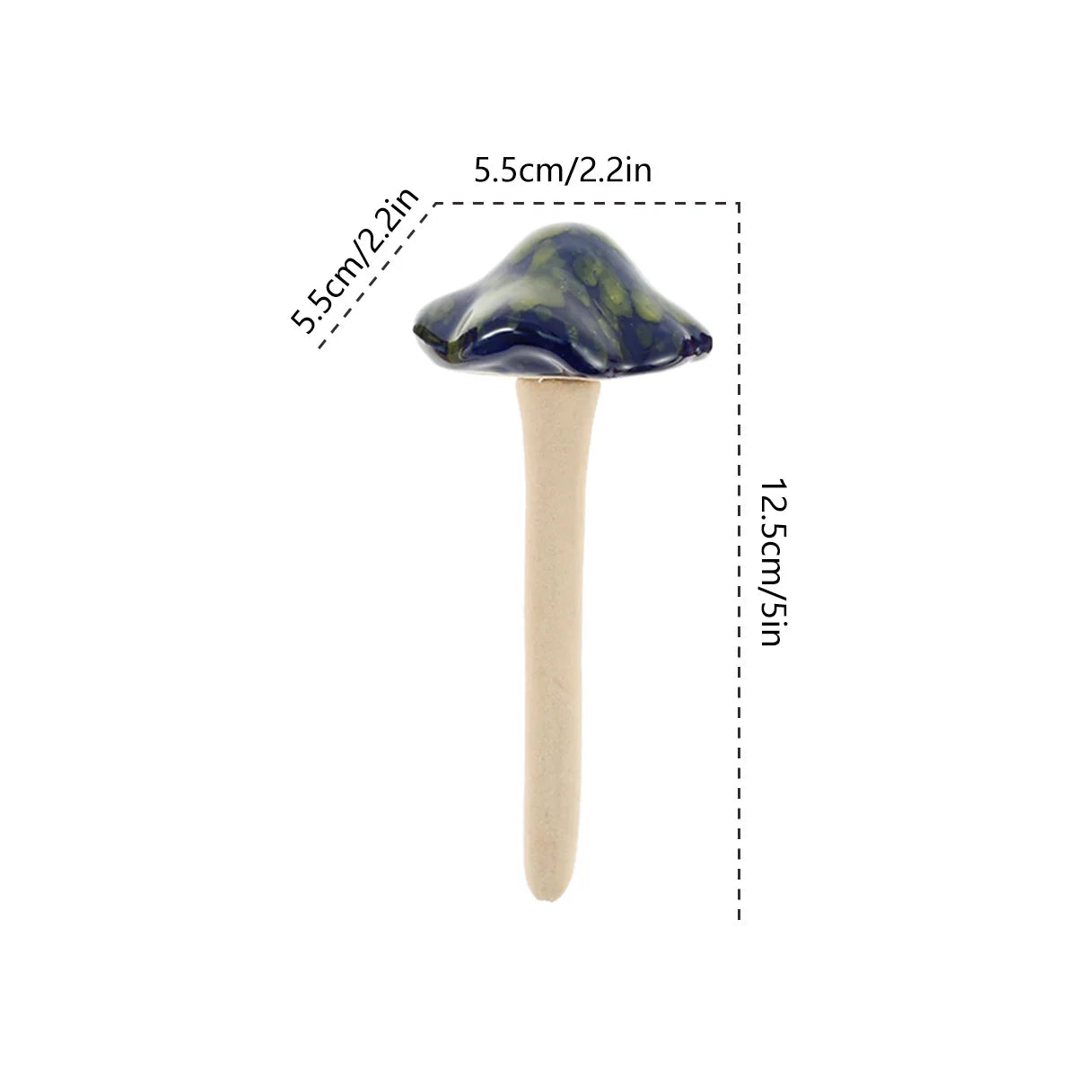 champignons décoratifs céramique marron bleu rouge marbré nature rustique jardinextérieur 4ou8pièces