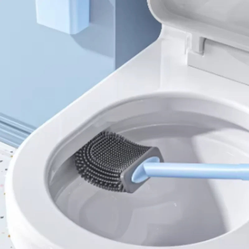 brosse wc toilettte murale noire blanche silicone respectueux environnement moderne fixée mur support poignée