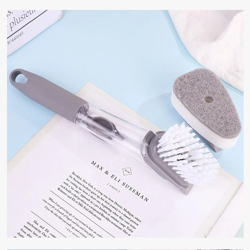 brosse vaisselle multifonctionnelle gris transparent respectueuse environnement moderne pratique non slip