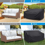 housse canapé patio noir moderne 100 polyester imperméable boucle fixation airflow padded handle