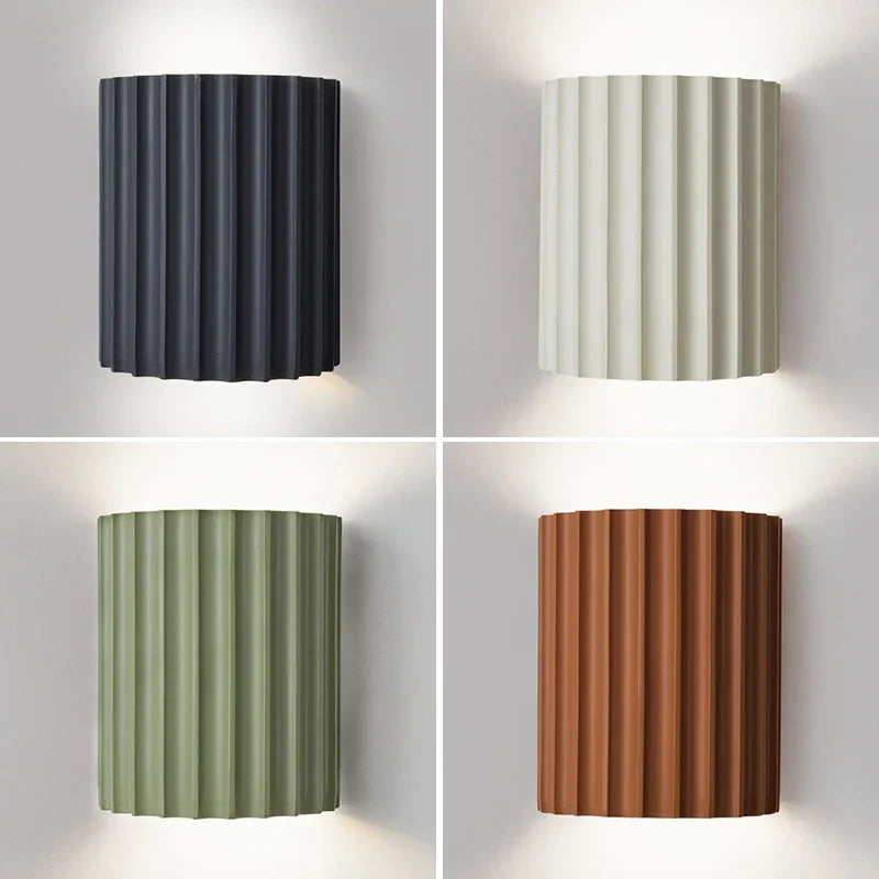 applique murale moderne rayée marron noir vert blanc orange éclairage quotidien fixée mur flux