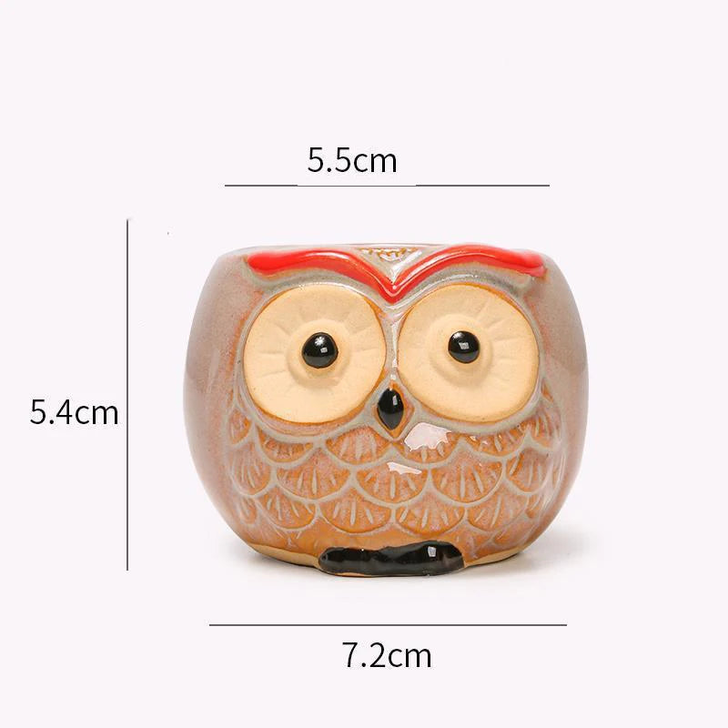 cache pot oiseau stylisé succulente céramique glacé rose clair beige noir