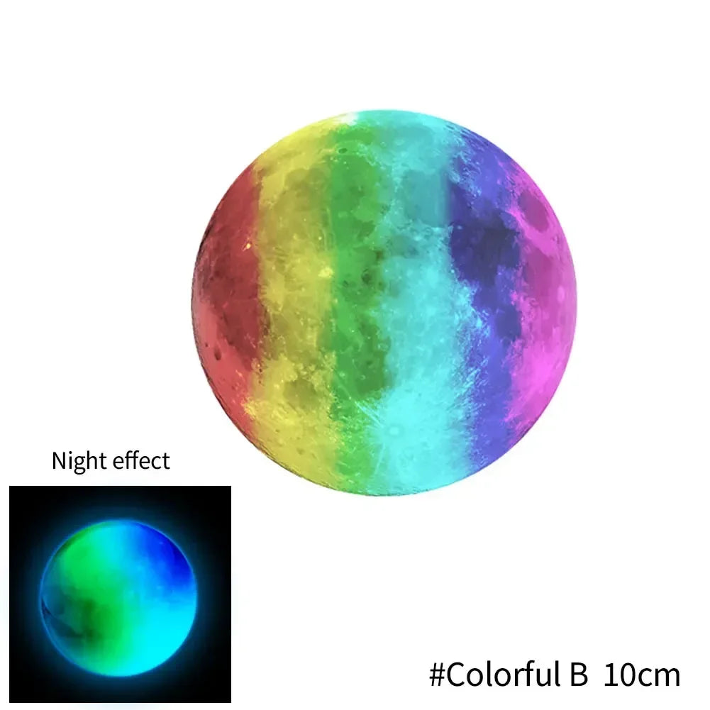 sticker mural lumineux lune étoiles bleu vert rose chambre enfants décoration maison moderne adhésif