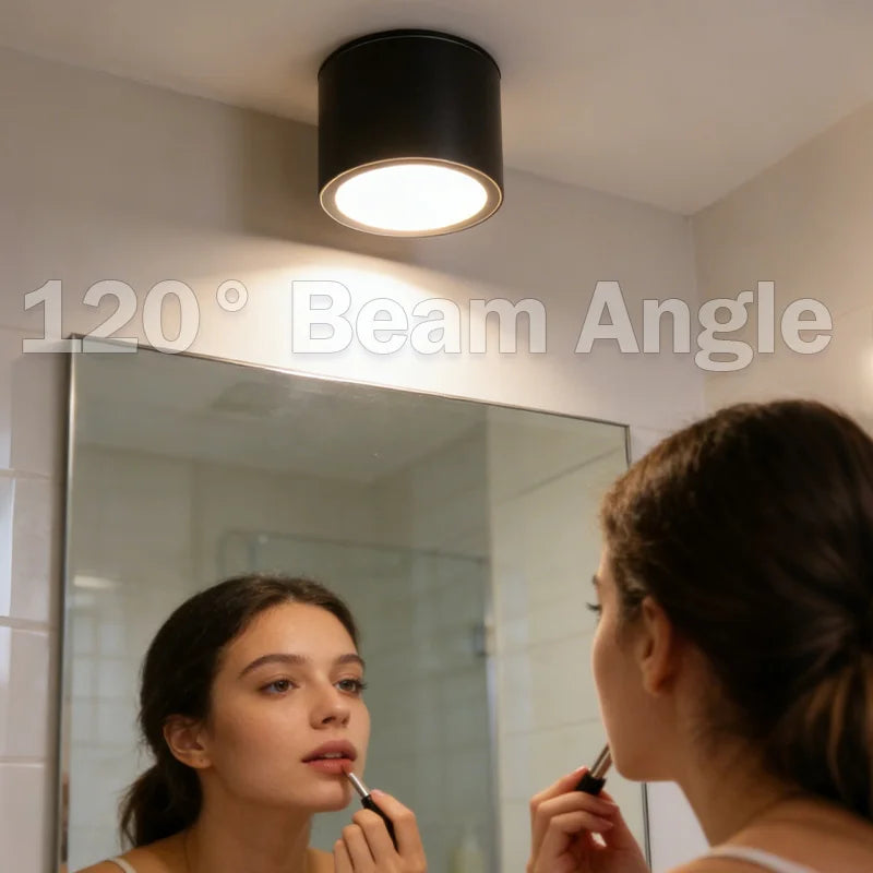 spot lumineux led noir ip65 étanche salle bain couleurs gx53 moderne fixations vis