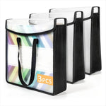 organisateur rangement transparent noir poignées portable réutilisable sac documents modernes