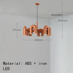 Suspension lumineuse moderne tubulaire contemporaine gris noir rouge ampoules intégrées