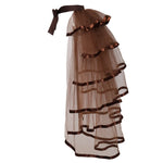 jupe tulle rouge blanche noire marron transparente rubans vintage mousseline cocktail femme