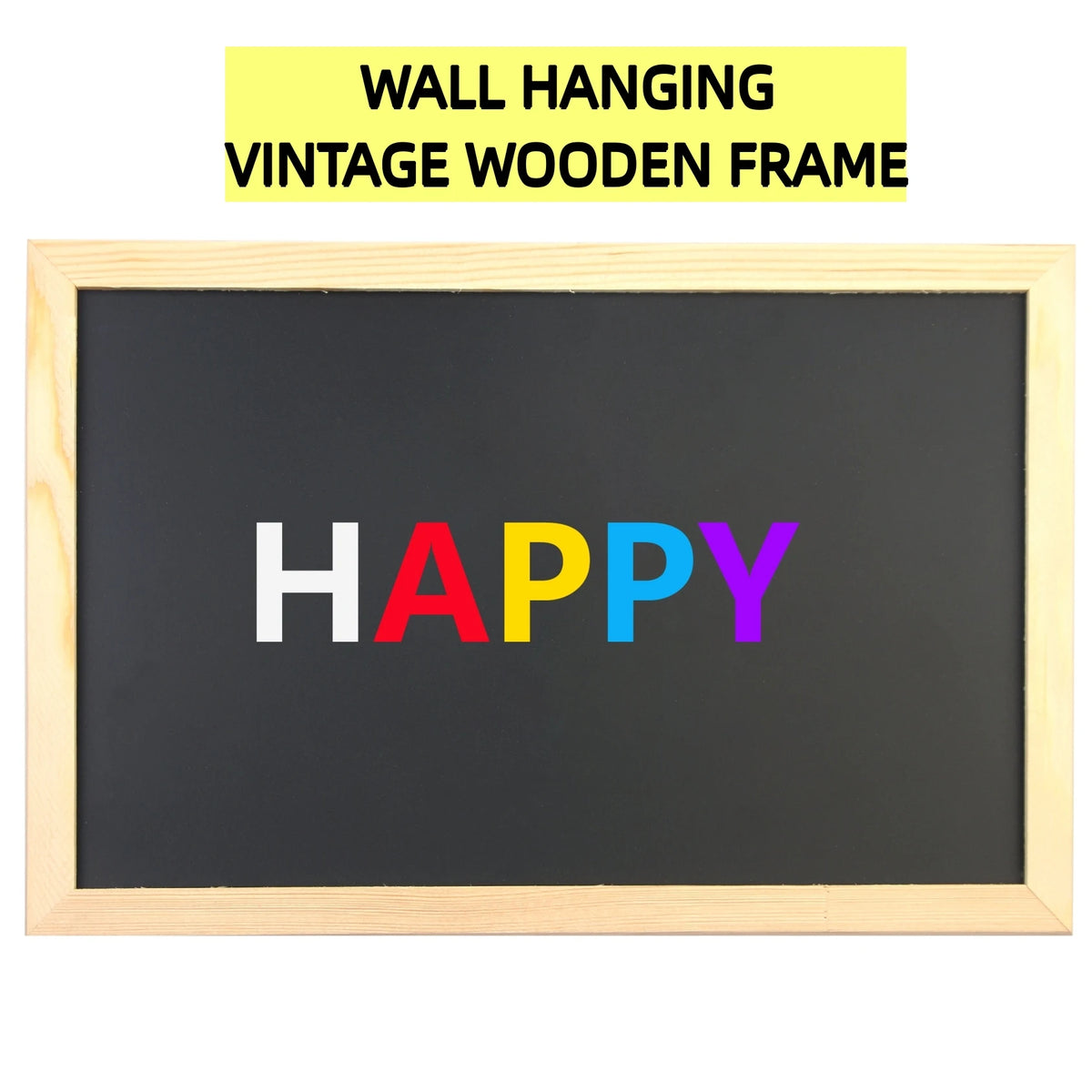 tableau noir vintage mural suspendu tringle bois opaque couleur noir beigeclair matériau