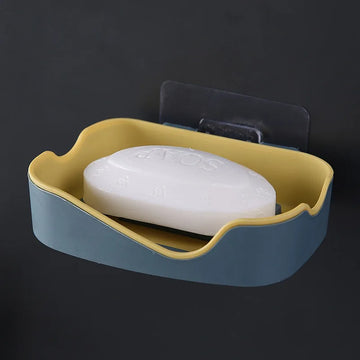 porte savon mural bleu rose jaune gris moderne minimaliste adhésif plat lisse opacité douche
