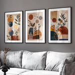 affiches abstraites contemporaines décoration murale chambre salon bois frame
