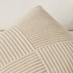 coussin beige rayures verticales moderne housse 45x45cm polyester coton zipper blancintérieur deco maison