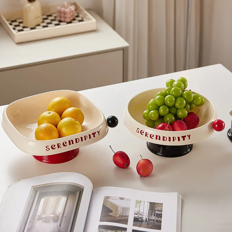 bol fruits moderne serendipity rouge beige rangement cuisine minimaliste couvercle pvc respectueux environnement