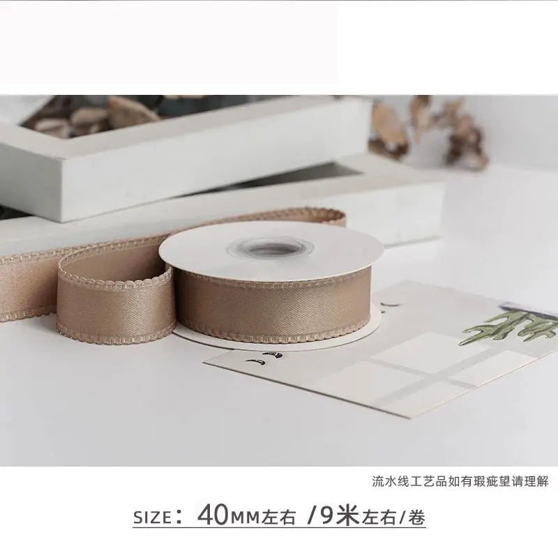 rubans polyester bords dentelés 4cm 10yards couleurs unies élégants décoration emballage cadeau mariage