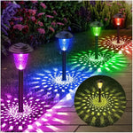 lampe solaire jardin led moderne acier poli ip65 verre texturé noir transparent alléeextérieur