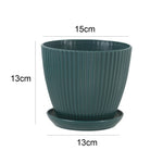 Pot fleurs moderne rayures vertes bleues blanches plateau support diverse couleurs