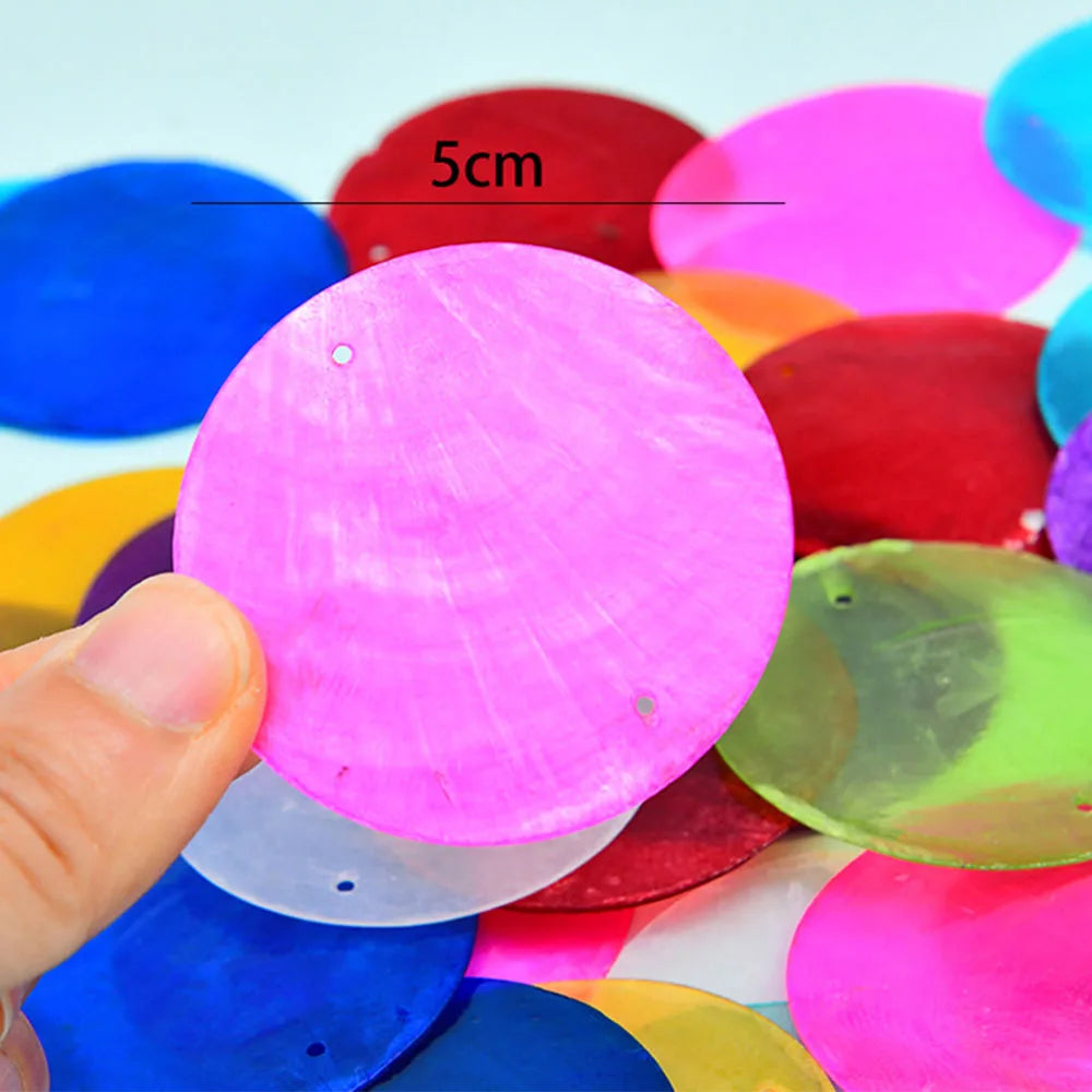 disques nacre naturels colorés vert bleu rose jaune blanc translucides boîte rangement artisanal decoration