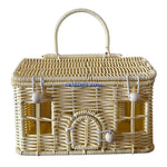panier tressé rose bleu turquoise rangement maisonnette fenêtres porte réutilisable articles divers déco original