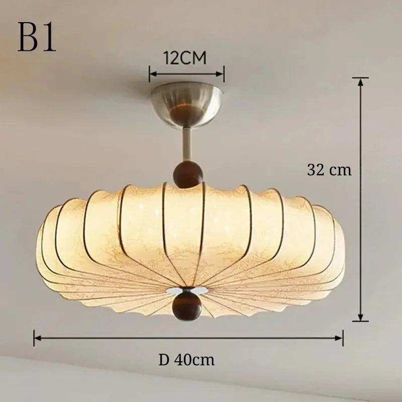 luminaire tissu vintage moderne beige marron motifs floraux opacité variable éclairage quotidien chambre couloir