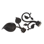 applique murale art nouveau feuilles stylisées texture métallique noir moderne fixations