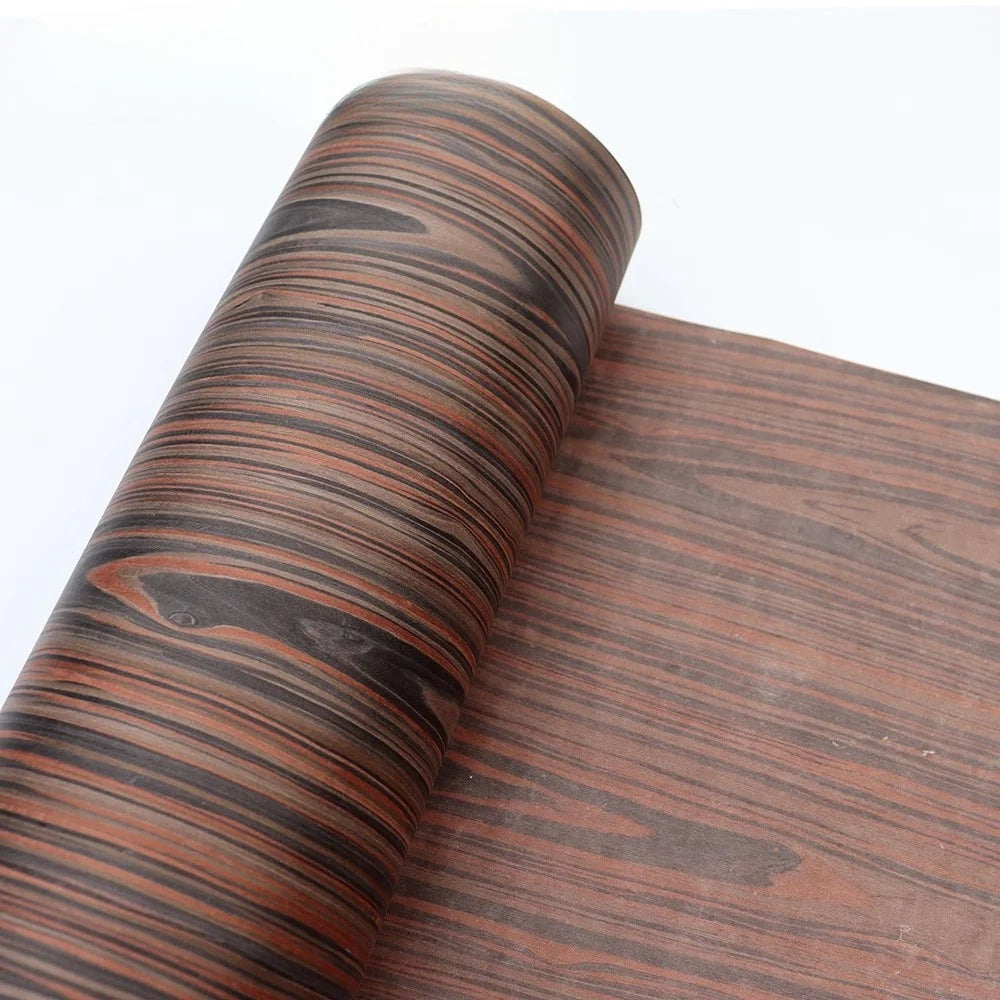 matériau decoratif imitation bois rouleau marron foncé noir orange rouille linéaire veines zèbre