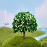 miniatures résine arbres feuilles fleurs vert jaune rose blanc paysage décoratif simulationextérieur