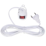 interrupteur blanc moderne câble 4m prise électrique sans fixation rond lisse