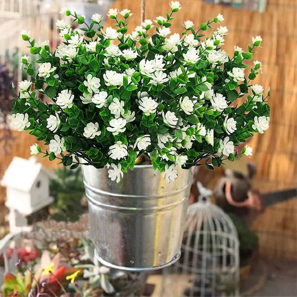 bouquet artificiel fleurs simples feuilles vertes moderne minimalisteextérieur décoration noël mariage festival