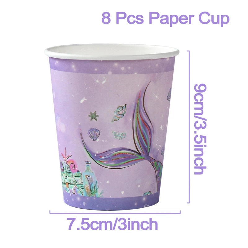 supports gâteaux sirène thème océan couleurs violette bleu verte rose figurines poissons coraux