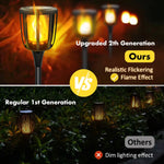 lampe solaire décorative triangle noir effet flamme moderne extérieure autoinstallation led ip65