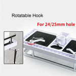 étagère douche moderne rayures horizontales blanc noir clips mural rechargeable minimaliste