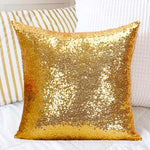 housses coussin paillettes or modernes adhésives polyester 40x40cm decoration maison festive