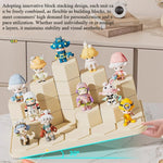 présentoir transparent modulaire solo salon respectueux environnement moderne cartoon figurines colorées hexagonal