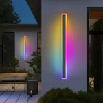 lampe murale led extérieure rgb linéaire étanche moderne jardin porche wifi couleur blanc