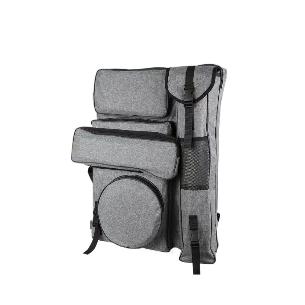 Sac croquis toile gris noir durable fonctionnel boucles poches arrière zipper
