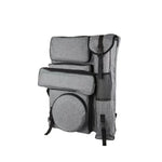 Sac croquis toile gris noir durable fonctionnel boucles poches arrière zipper