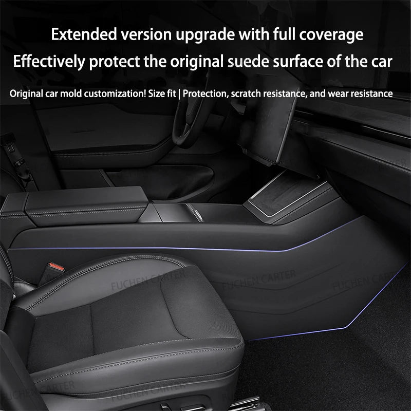 protection console centrale tesla model suédée noire antirayures velcro intégrale